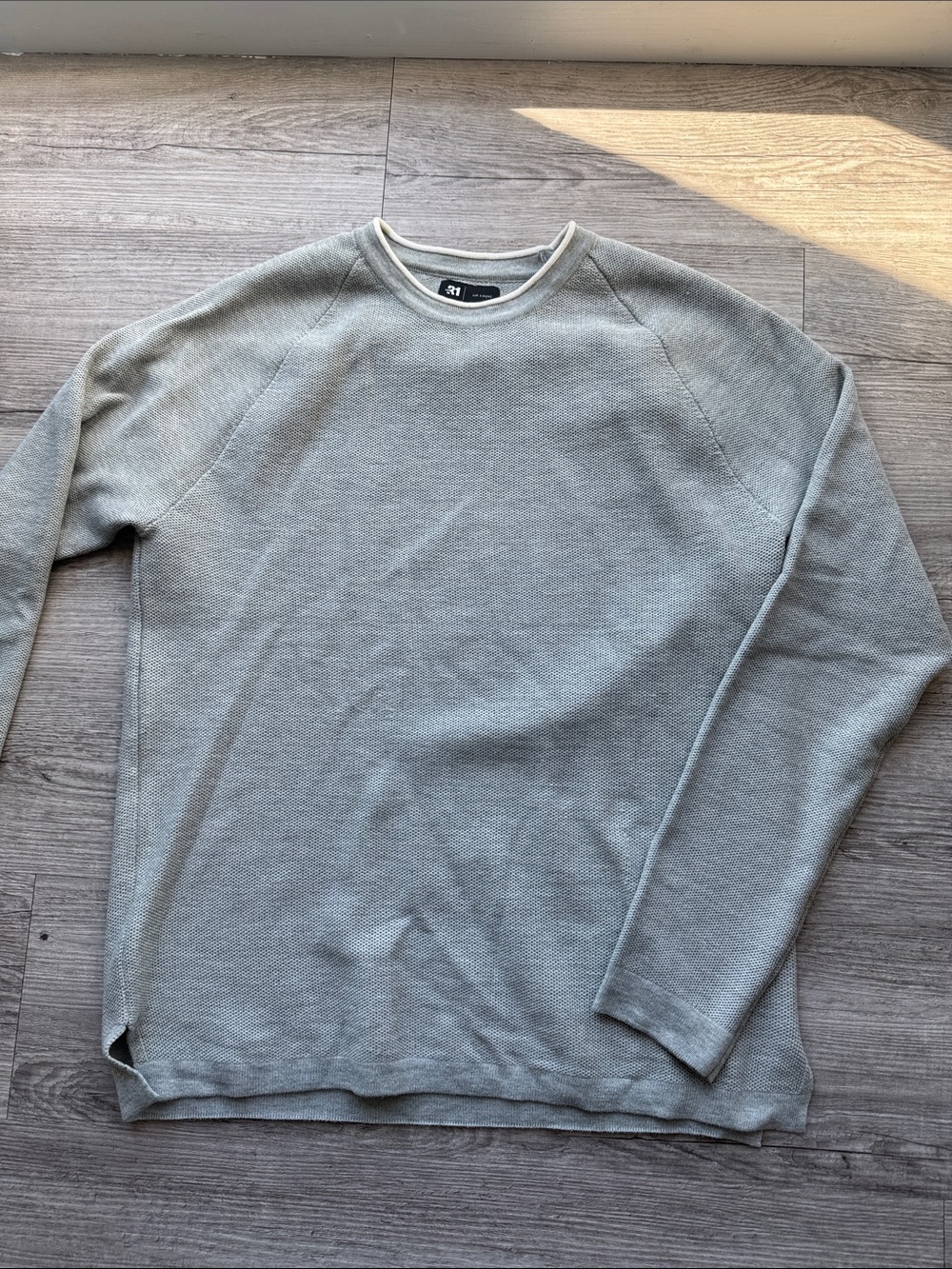 Simons Light Gray Crewneck Knit Sweater